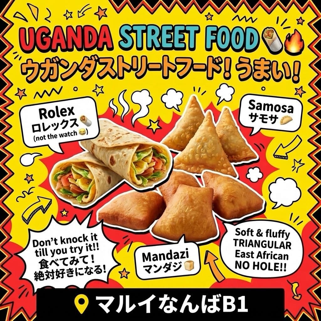 なんばマルイ ウガンダストリートフードポップアップ